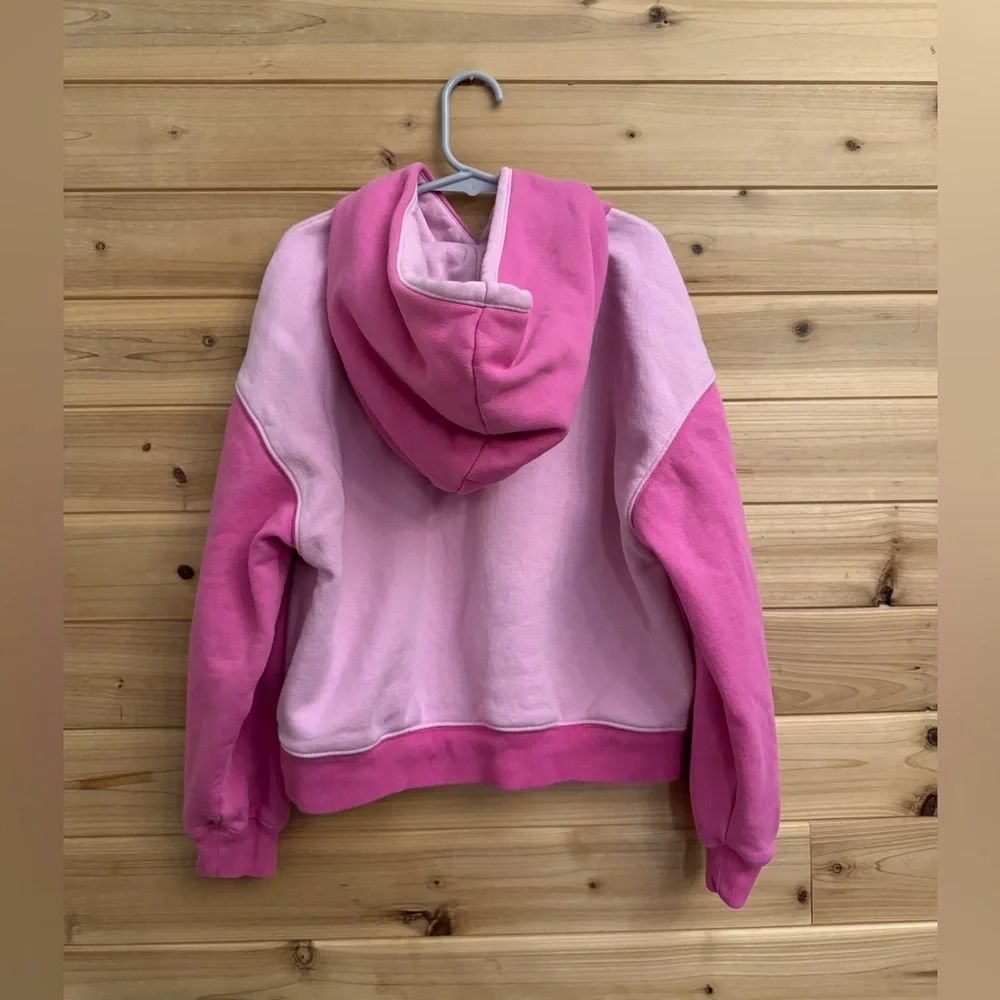 GAP 8/9 Pink Colorblock Barbie Pullover Hoodie Barbiecore Girly Preppy Cozy